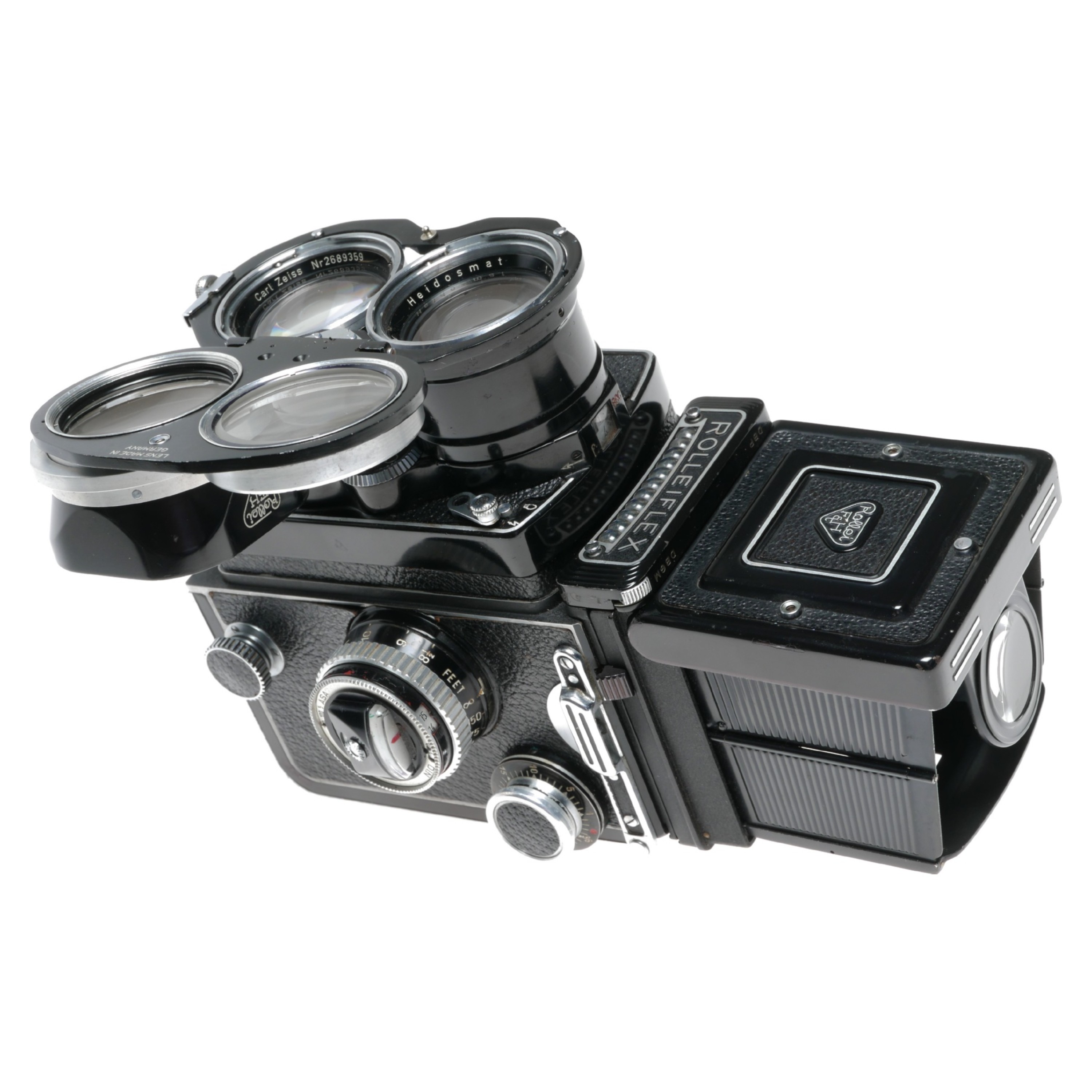 Rolleiflex Tele Type 1 Camera w/Light Meter C. Zeiss Sonnar 4/135