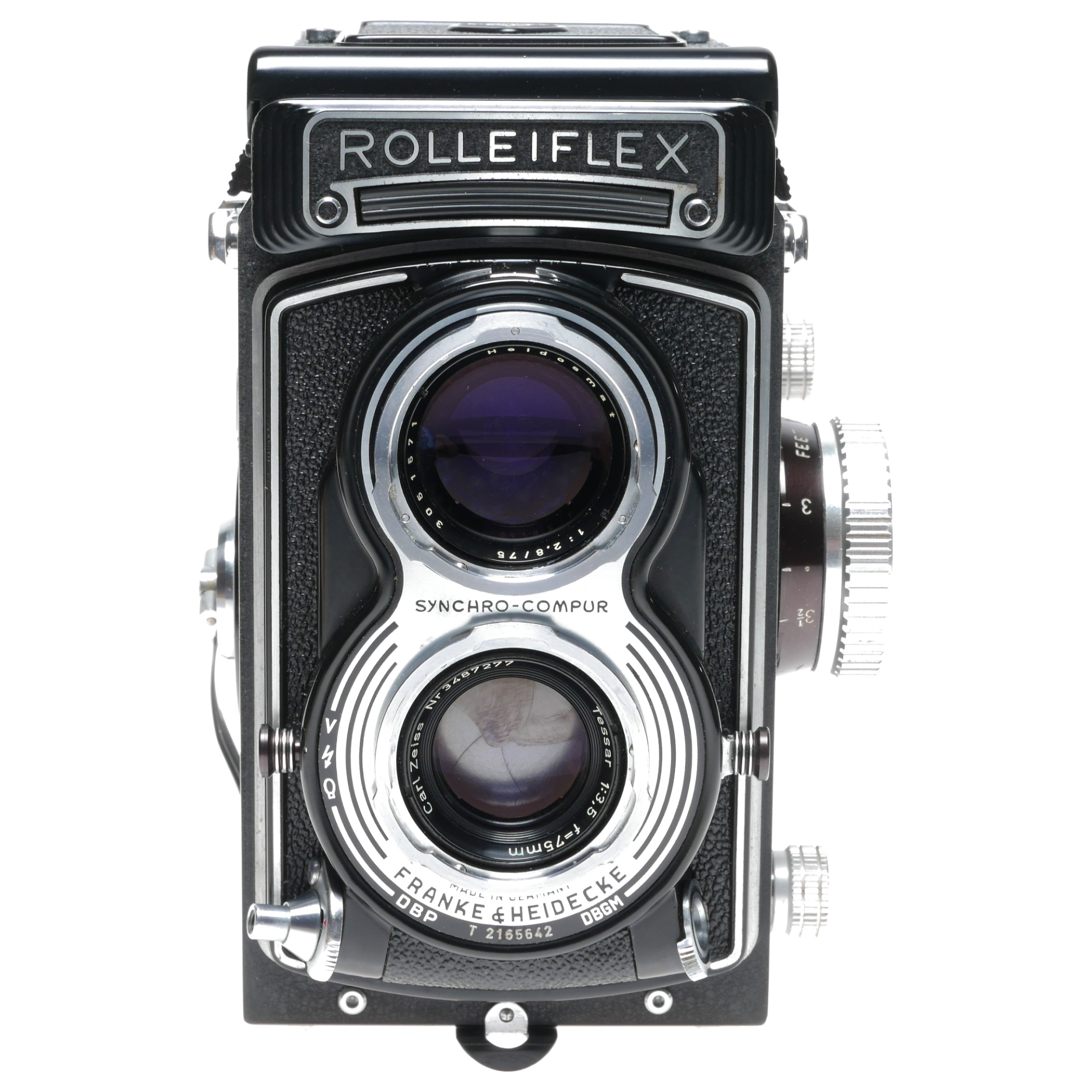 Rolleiflex T Model-3 Roll Film Camera Carl Zeiss Tessar 1:3.5 fu003d75 Lens
