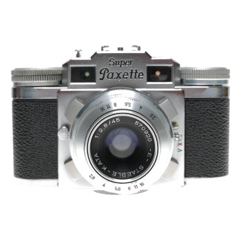 Braun Super Paxette II 35mm Film RF Camera E-Staeble-Kata 2.8/45 Case