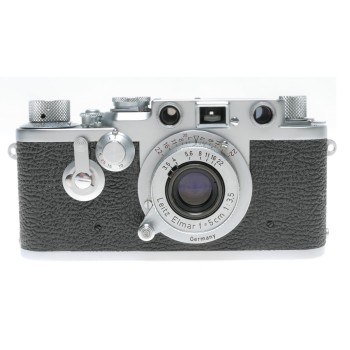 Leica IIIf camera Red Scale Elmar 3.5/50mm self timer boxed