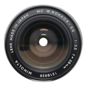 Minolta Wide Angle Rokkor SG 1:3.5 f=28mm Prime Camera Lens