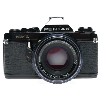 Asahi Pentax MV 1 35mm SLR Film Camera SMC Pentax-M 1:2/50