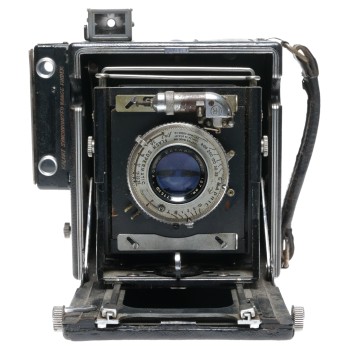 Graflex Speed Graphic Camera Kodak Ektar f.4.7/127mm 4x5 Cut Film Magazine Flash