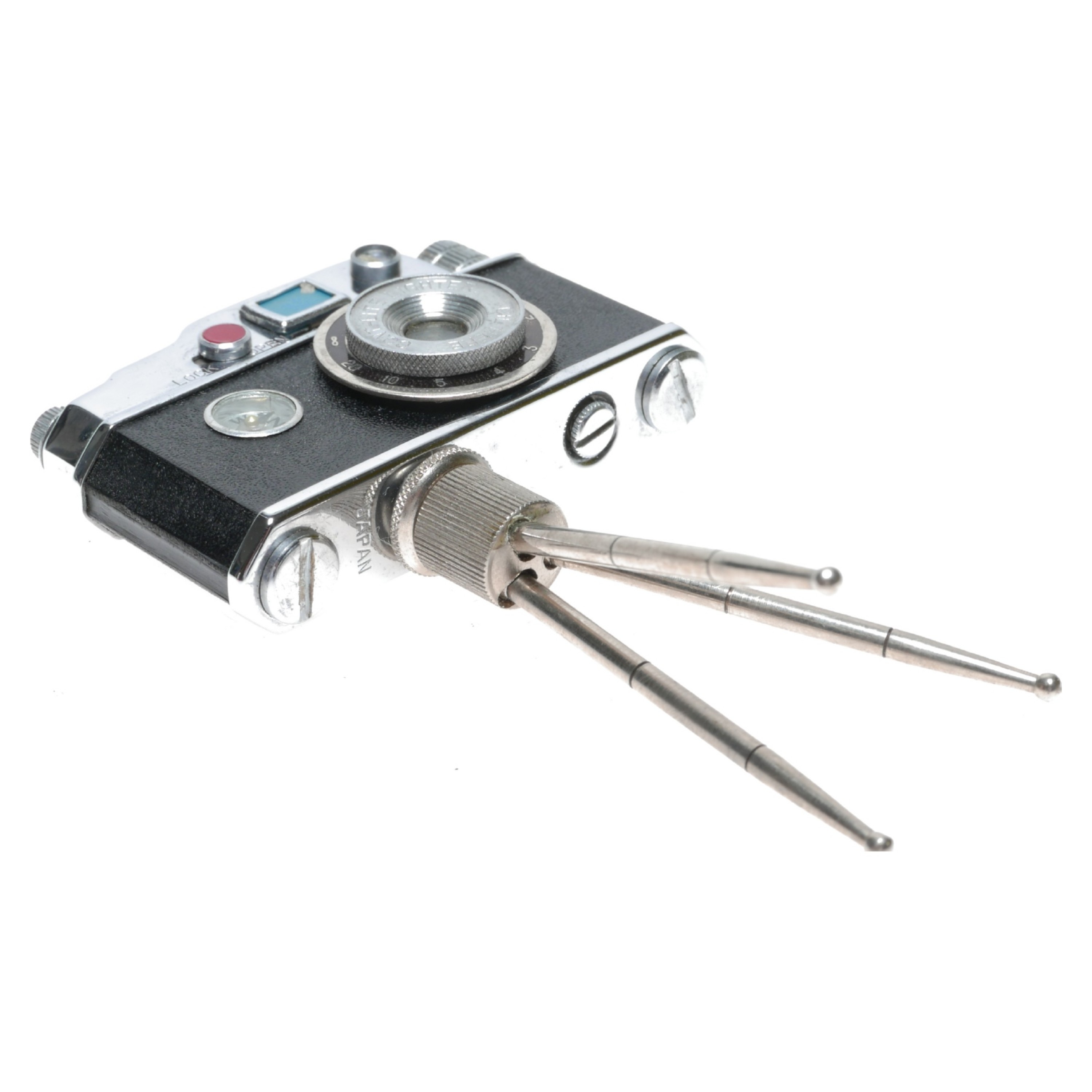 ContLite Vintage Table Lighter Camera Tripod Release Box Occupied