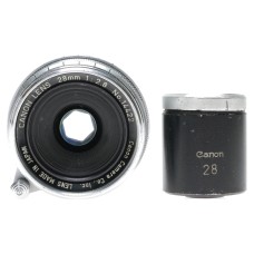 Canon Rangefinder RF Camera Lens 2.8/28mm Leica Screw Mount w/Viewing Lens