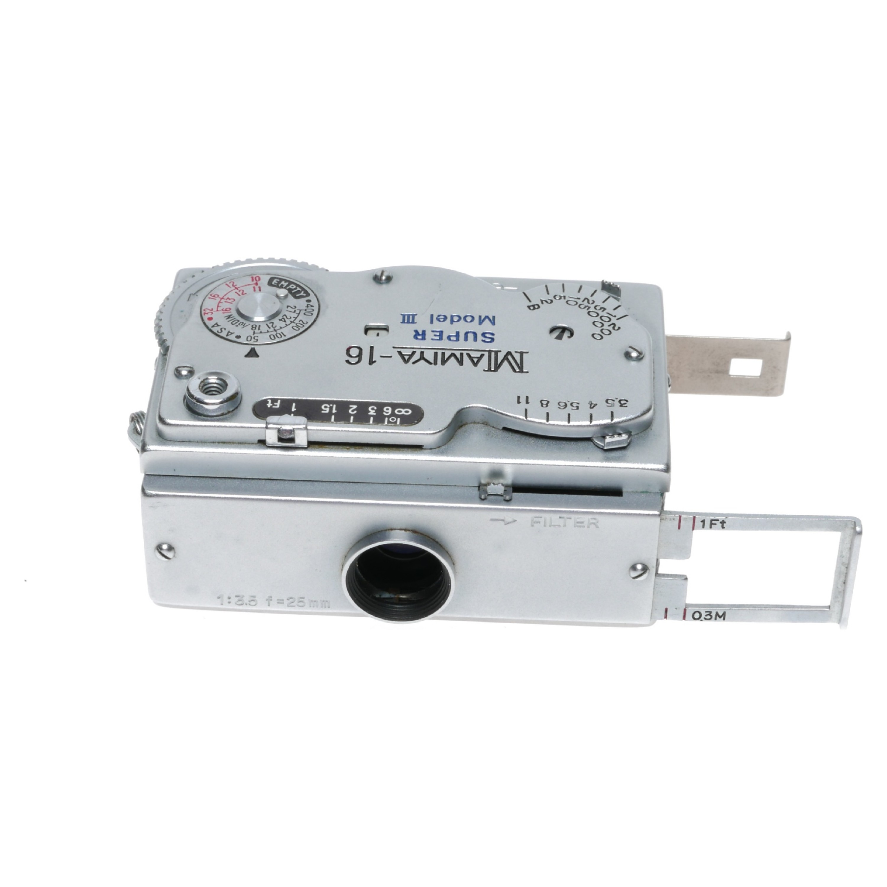 Mamiya 16 Super III Miniature Film Spy Camera 3.5/25mm Focusing Lens