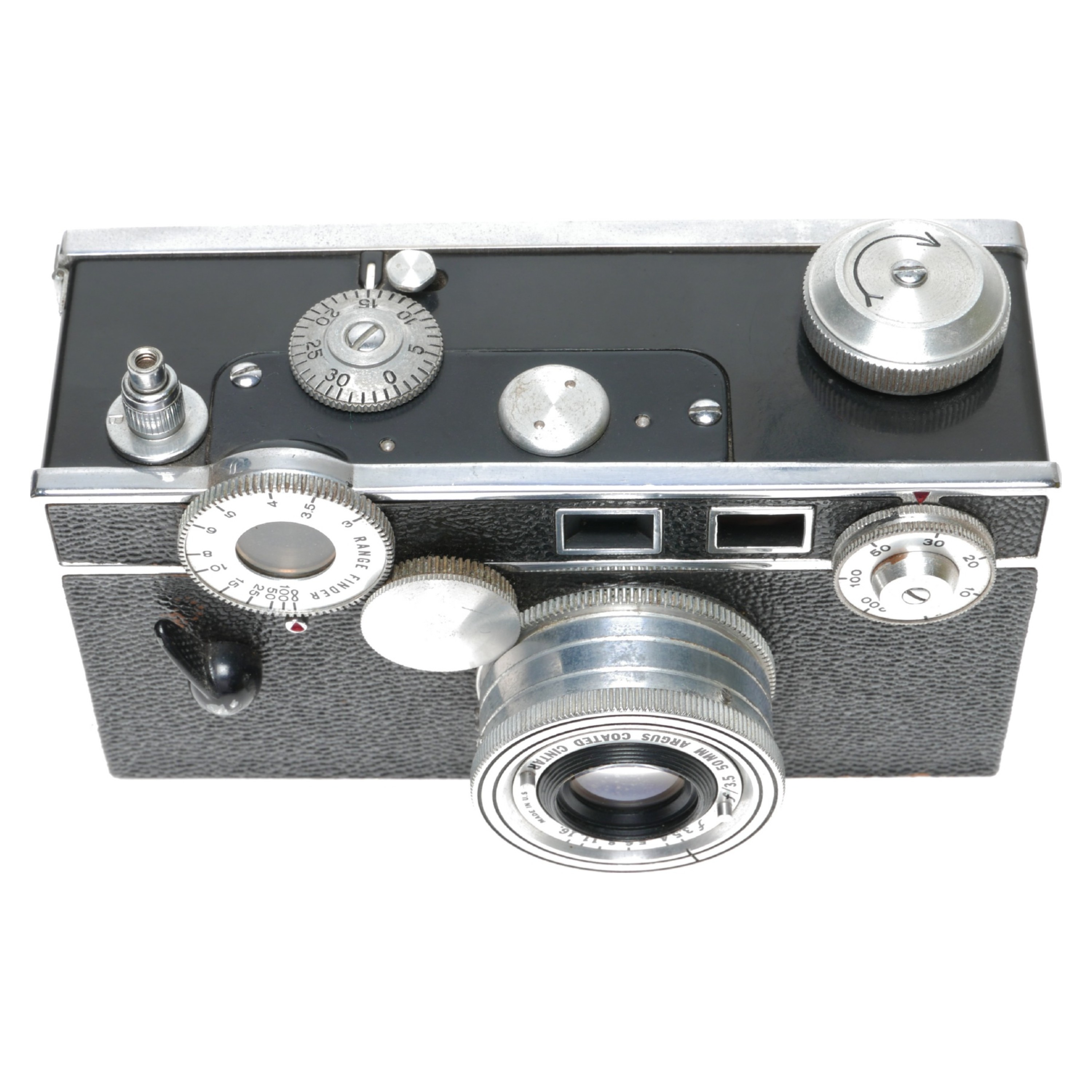 Argus C3 The Brick 35mm Film Rangefinder Camera Cintar f/3.5 50mm