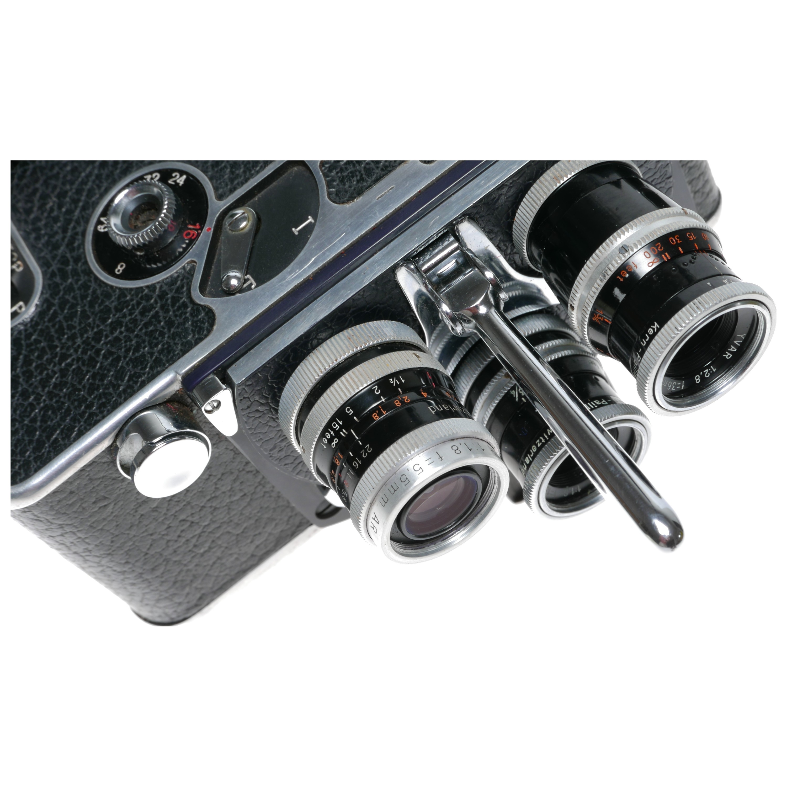 H8 Bolex 8mm film Cine camera 4 Yvar lenses cased manuals