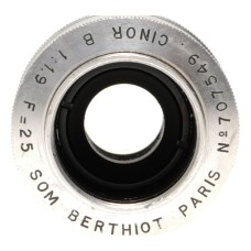 SOM BERTHIOT CINOR B 25mm f/1.9 C-Mount 16mm Cine Lens
