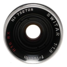 KERN SWITAR 16mm f/1.8 H16 RX C-Mount Wide Angle Cine Lens