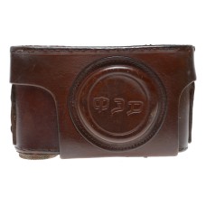 FED rangefinder 35mm vintage film camera antique leather case in used condition