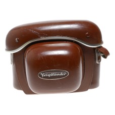 Patent leather Voigtlander vintage film camera case with strap